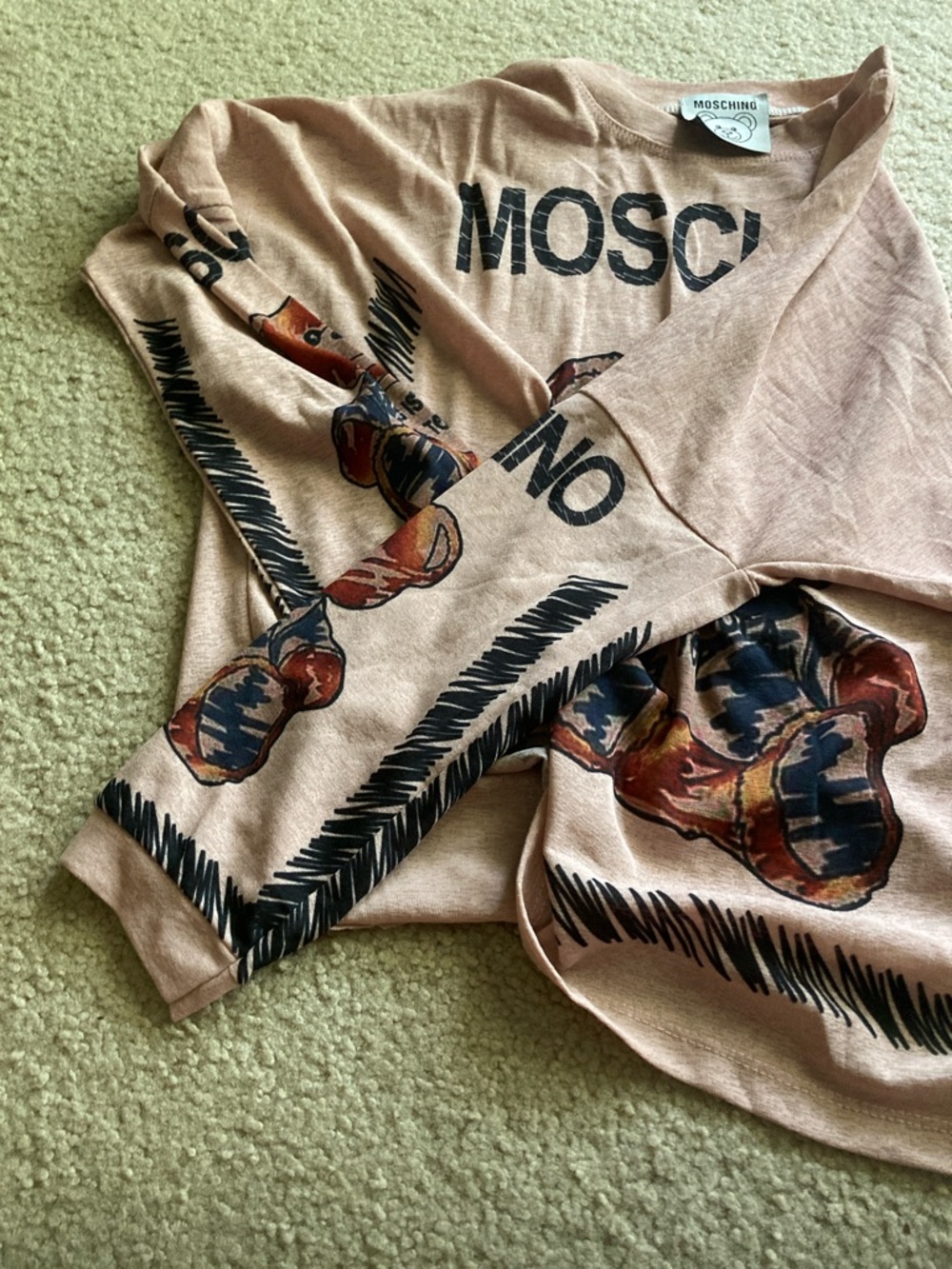 Moschino Pink Teddy Graphic Long Sleeve Top - Picture 9 of 11